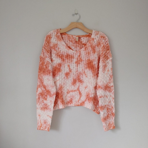 Anthropologie Pilcro Christian V-Neck Sweater Knit Size Medium Tie Dye - Picture 4 of 16